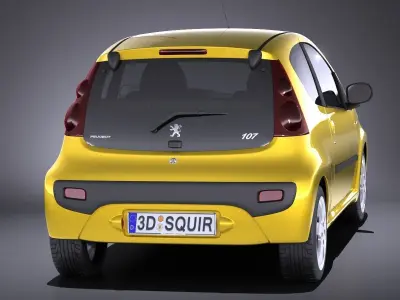 Peugeot 107 3-door 2016 VRAY 3D model
