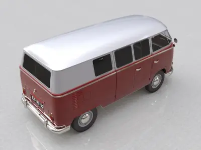 Volkswagen transporter Split Screen Camper Van 1965 3D model