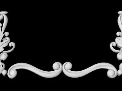 Central decor ornament for furniture 3D model 7