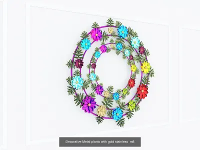  Decorative Metal stainless plants with gold G1 3D Model Collection