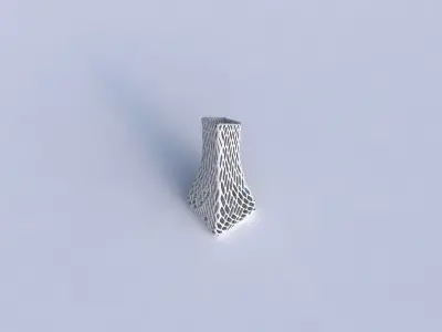 Vase squeezed and bent rectangle 2 with lattice tiles  3D print model