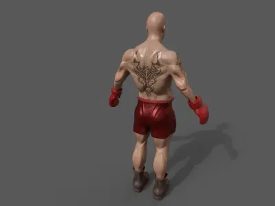 Boxing man model Low-poly 3D model