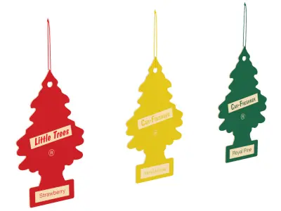 Little Trees Hanging Car Fresheners Set 3D model
