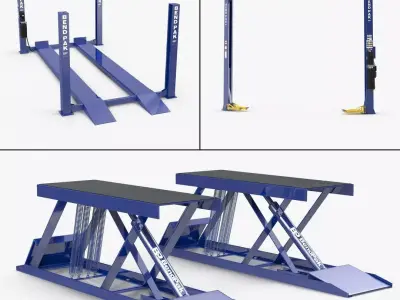 Car Service Lifts Collection 3D Model Pack