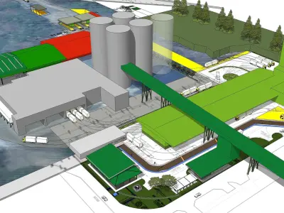 Layout of mini Cement plant 3D model