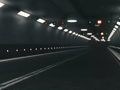 PBR Tileable Road Tunnel Interior Low-poly 3D model