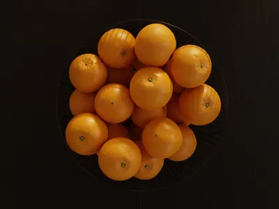 Fruit bowl with Oranges 3D model