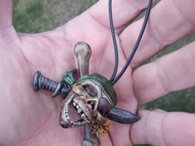 Pirate Skull car mirror hanger 3D print model