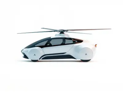 Futuristic Flying Taxi Vehicle Design Low-poly 3D model