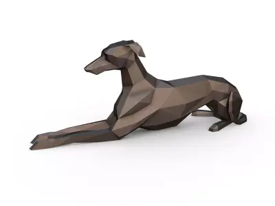 Italian Greyhound lying down  3D print model