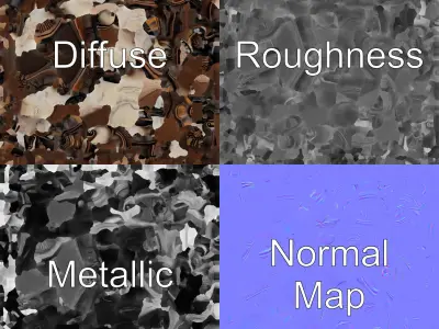 Baroque Painting Setting Ornament model pack Low-poly 3D model