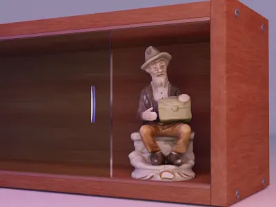 Old man statue high-poly 3D model