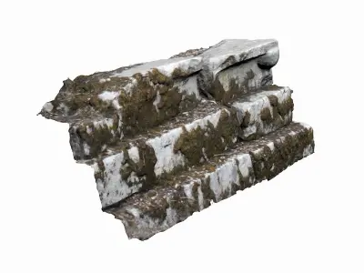 Ancient Stone Staircase Low-poly 3D model