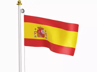 Flag of the Spain Low-poly 3D model