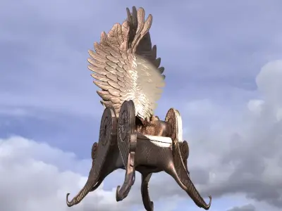 Feathered angel wing Throne 2 3D model