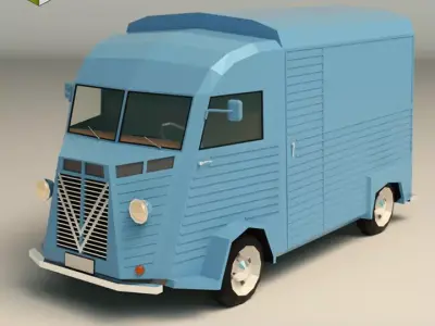Low Poly Transporter Van 02 Low-poly 3D model