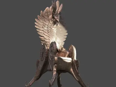 Feathered angel wing Throne 1 3D model