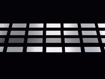 Perforated panels with square shape hole pack 25K04 3D model