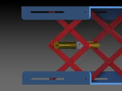 Hydraulic or Scew lift or scissor bed Mechanism Low-poly 3D model