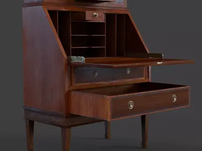 Antique Writers Desk Low-poly 3D model