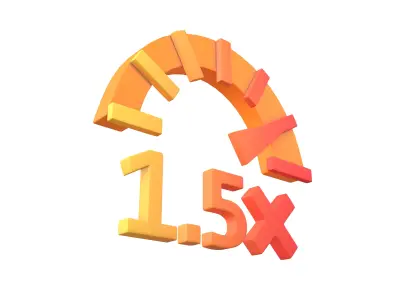 Speed 1 point 5 Symbol v1 003 Low-poly 3D model