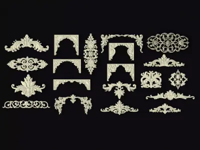 20 high quality center decors for furniture ornaments  3D model