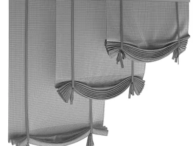 Roman blinds set 14 3D model
