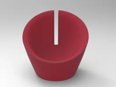Right Armchair Low-poly 3D model