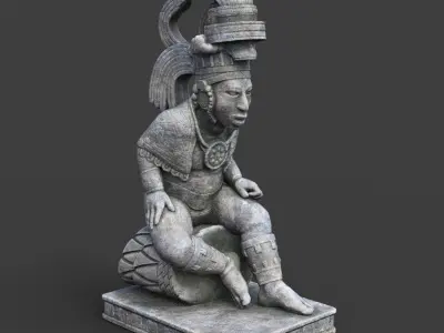 Low poly Mayan Inca Aztec Statue 220508 Low-poly 3D model
