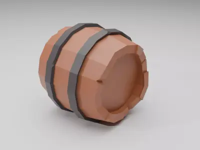 Low Poly Barrel Free low-poly 3D model