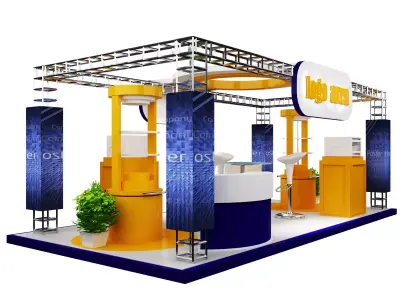 Exhibitions Kiosk Partition Booth advertising Stand Design 3D model purchase