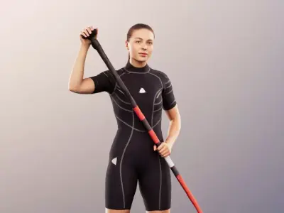 Klara 12617 - Standup Paddeling Woman Low-poly 3D model