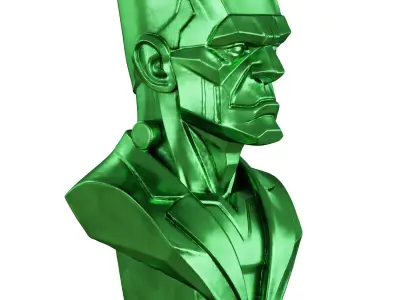 Metal bust of Frankenstein 3D model