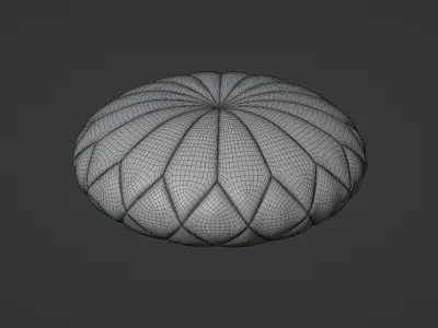Round decorative yellow pillow 3D model