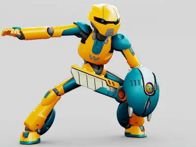 BATTLE DROID RF-900 Rigged for Unreal Engine - Unity - MIXAMO 3D model