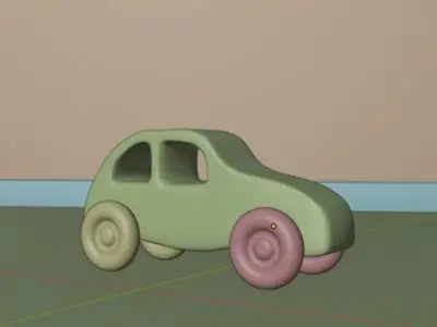 Wooden Car Toy 3D model