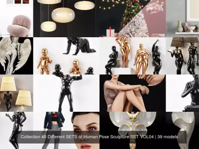 Collection 40 Different SETS of Human Pose Sculpture SET VOL04