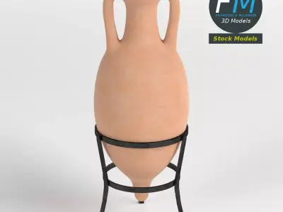 Roman amphora on stand 2 3D model