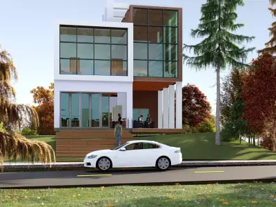 3 Bedroom 3 Bathroom House Plans Low-poly 3D model