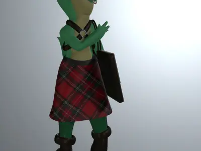 Lizard punk rock  3D model
