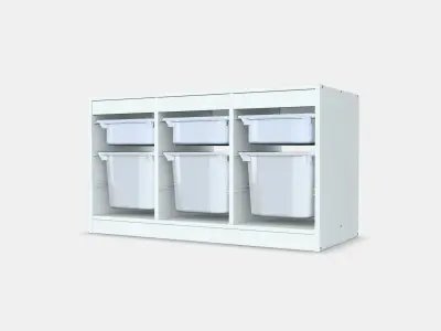 MICKE Add-on unit high Low-poly 3D model