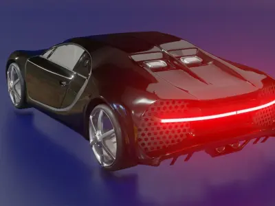 Bugatti 3D Model car Low-poly 3D model