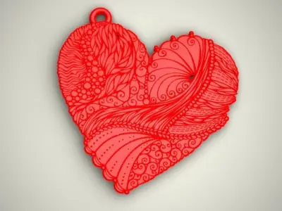 Heart Keychain 3D print model
