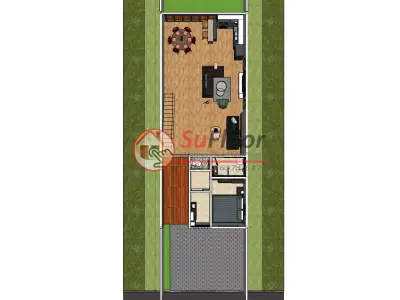 House 6x23m code 624 - Sketchup 3D model 3D model 3D model