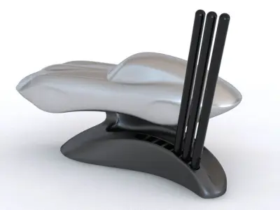 Jaguar E-Type Car Sculpture desk accessory with pen storage 3D print model