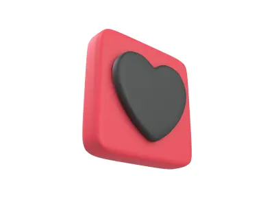 Twitter Heart Decoration v1 009 Low-poly 3D model
