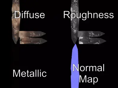 Amber Obelisk Crystal model pack Low-poly 3D model