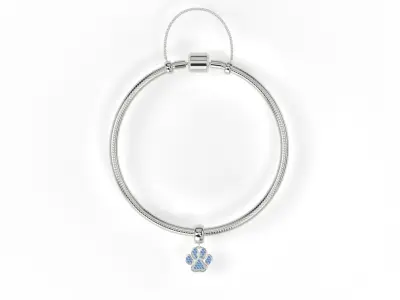 Charm Dog Paw with Gems 3D print model
