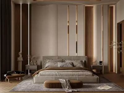 Master Bedroom Luxury Minimalist 3D Model  3D model