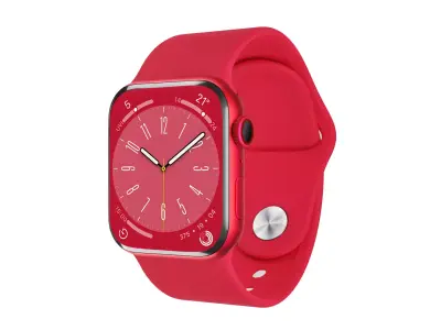 Apple Watch Series 8 Sport Band  PRODUCT RED Color 3D Model Low-poly 3D model